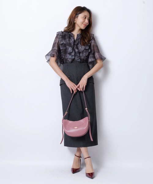 JUSGLITTY（ジャスグリッティー）の「シアーチェックブラウス（シャツ/ブラウス・レディース・ブルー/ピンク・1/2）」の14枚目の写真