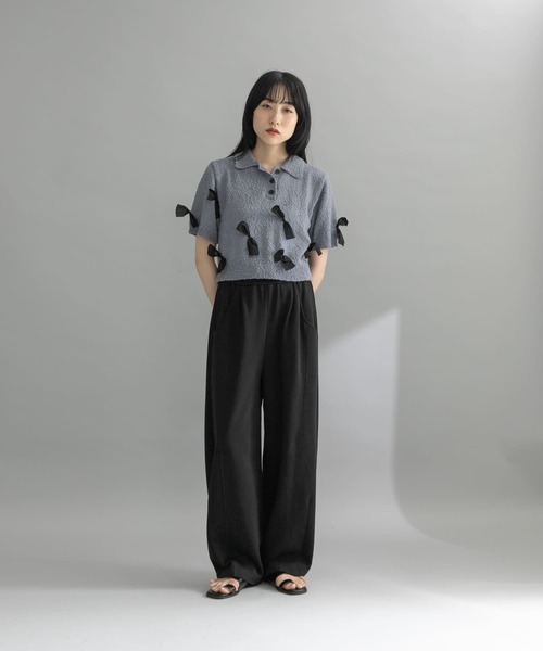 WEB限定』シャツカラーリボンニット（ニット/セーター）｜KBF