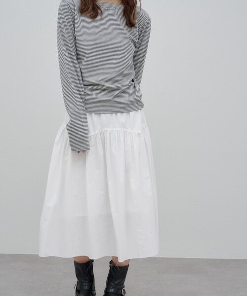 DISCOAT(ディスコート)の「【umm.】バックオープンボーダープルオーバー(Tシャツ/カットソー・レディース・グレー/ピンク/サックスブルー・FREE)」の12枚目の写真