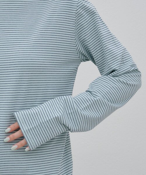 DISCOAT(ディスコート)の「【umm.】バックオープンボーダープルオーバー(Tシャツ/カットソー・レディース・グレー/ピンク/サックスブルー・FREE)」の15枚目の写真