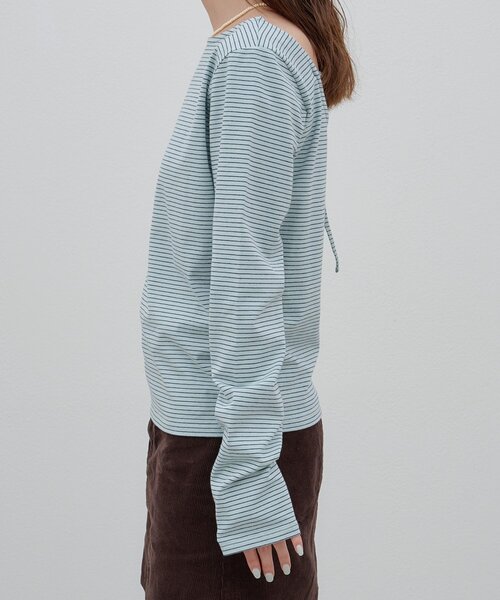 DISCOAT(ディスコート)の「【umm.】バックオープンボーダープルオーバー(Tシャツ/カットソー・レディース・グレー/ピンク/サックスブルー・FREE)」の17枚目の写真