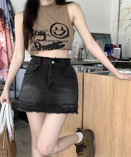 FREE STYLISTS(フリー スタイリスト)の「フリンジザインデニムミニスカート(デニムスカート・レディース・ブルー/ブラック・S/XS/M)」の15枚目の写真