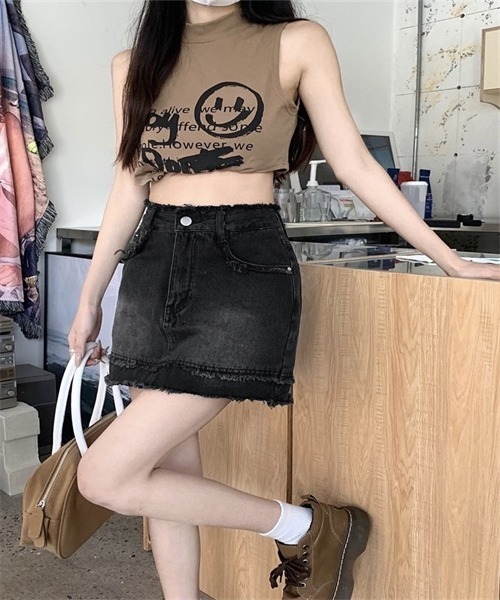 FREE STYLISTS(フリー スタイリスト)の「フリンジザインデニムミニスカート(デニムスカート・レディース・ブルー/ブラック・S/XS/M)」の18枚目の写真