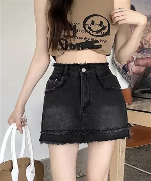 FREE STYLISTS(フリー スタイリスト)の「フリンジザインデニムミニスカート(デニムスカート・レディース・ブルー/ブラック・S/XS/M)」の16枚目の写真