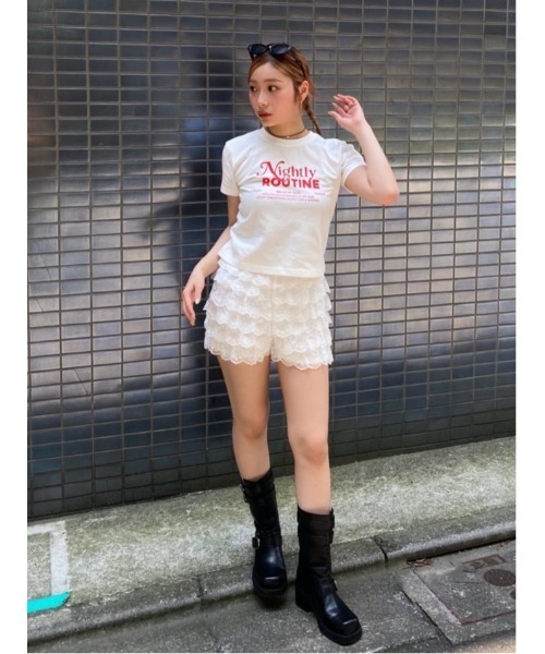 FRILL LACE S/PT フリル レース ショートパンツ 秋服 夏服