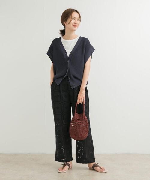 URBAN RESEARCH DOORS（アーバンリサーチドアーズ）の「インナーノースリーブプルオーバー（Tシャツ/カットソー・レディース・ブラック/オフホワイト・MEDIUM）」の8枚目の写真