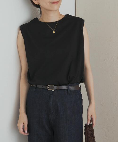 URBAN RESEARCH DOORS（アーバンリサーチドアーズ）の「インナーノースリーブプルオーバー（Tシャツ/カットソー・レディース・ブラック/オフホワイト・MEDIUM）」の5枚目の写真