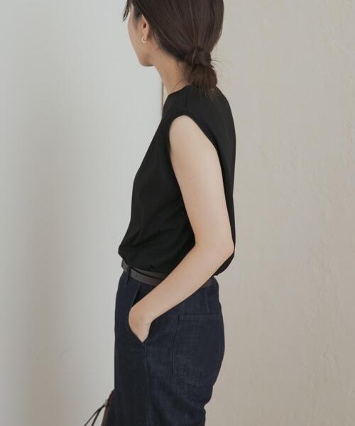 URBAN RESEARCH DOORS（アーバンリサーチドアーズ）の「インナーノースリーブプルオーバー（Tシャツ/カットソー・レディース・ブラック/オフホワイト・MEDIUM）」の12枚目の写真