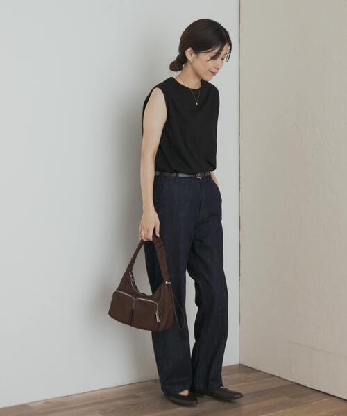 URBAN RESEARCH DOORS（アーバンリサーチドアーズ）の「インナーノースリーブプルオーバー（Tシャツ/カットソー・レディース・ブラック/オフホワイト・MEDIUM）」の14枚目の写真