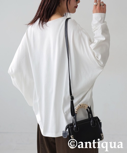 antiqua(アンティカ)の「コーデセット バスクトップス サテンパンツ(Tシャツ/カットソー・レディース・ホワイト/ネイビー/アッシュグレー/カーキ/ブラック・LARGE/MEDIUM)」の22枚目の写真