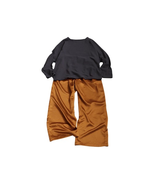 antiqua(アンティカ)の「コーデセット バスクトップス サテンパンツ(Tシャツ/カットソー・レディース・ホワイト/ネイビー/アッシュグレー/カーキ/ブラック・LARGE/MEDIUM)」の7枚目の写真