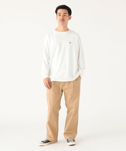 B:MING by BEAMS（ビーミングバイビームス）の「ワンポイント スムース ロングスリーブ Tシャツ（Tシャツ/カットソー・メンズ・ブラック/オフホワイト・X-LARGE/LARGE/MEDIUM/SMALL）」の6枚目の写真