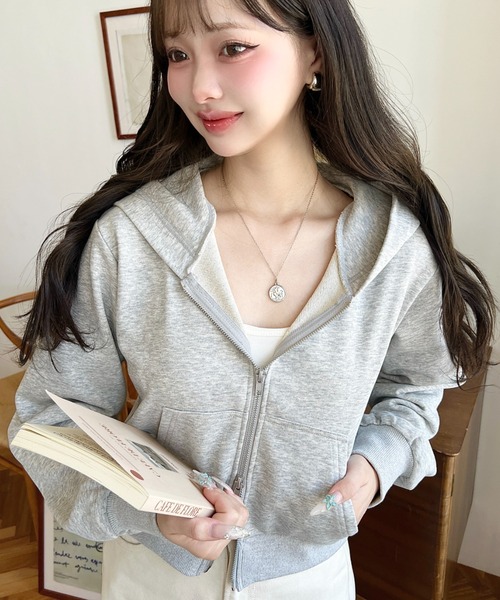 セール】ダブルジップショートパーカー（パーカー）｜moment+