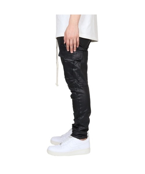 セール】【mnml】CARGO DRAWCORD WAXED PANTS [I]（デニムパンツ