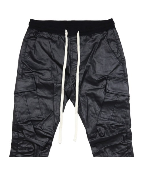 セール】【mnml】CARGO DRAWCORD WAXED PANTS [I]（デニムパンツ