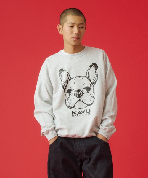 KAVU（カブー）の「KAVU/カブー 22 Dog Sweat/ドッグスウェット（スウェット・メンズ・ロイヤルブルー/グリーン/ライトブルー/アッシュグレー/グレー/ホワイト・MEDIUM/X-LARGE/LARGE）」の2枚目の写真