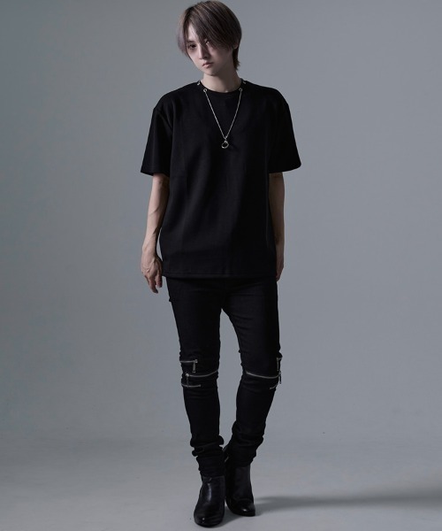 SILVER BULLET(シルバーバレット)の「『CavariA/キャバリア』ネックレス付きポンチ半袖TEE(Tシャツ/カットソー・メンズ・ブラック/ホワイト・L/M)」の7枚目の写真