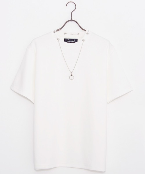 SILVER BULLET(シルバーバレット)の「『CavariA/キャバリア』ネックレス付きポンチ半袖TEE(Tシャツ/カットソー・メンズ・ブラック/ホワイト・L/M)」の9枚目の写真