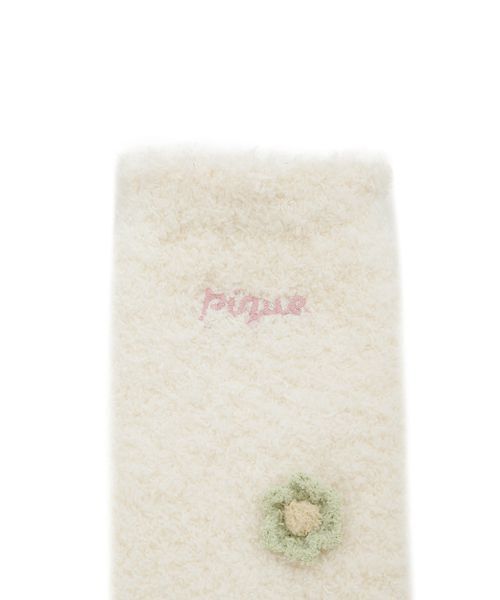 gelato pique(ジェラートピケ)の「【BABY】ベビモコフラワーレッグウォーマー(ベビーシューズ/ベビーソックス・キッズ・オフホワイト・F)」の13枚目の写真