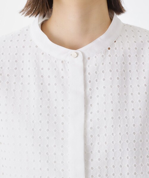 THE SHOP TK （ザ ショップ ティーケー ）の「5分袖レース刺繍コットンシャツ（シャツ/ブラウス・レディース・オフホワイト/ブラック・12/13）」の11枚目の写真