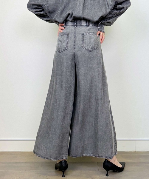 PICCIN（ピッチン）の「【セットアップ可能】バイオシルクタックワイドフレアパンツ（その他パンツ・レディース・ダークブルー/チャコールグレー・M）」の5枚目の写真