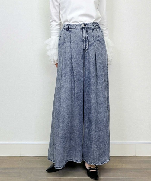 PICCIN（ピッチン）の「【セットアップ可能】バイオシルクタックワイドフレアパンツ（その他パンツ・レディース・ダークブルー/チャコールグレー・M）」の10枚目の写真