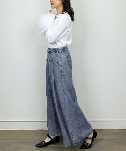 PICCIN（ピッチン）の「【セットアップ可能】バイオシルクタックワイドフレアパンツ（その他パンツ・レディース・ダークブルー/チャコールグレー・M）」の16枚目の写真