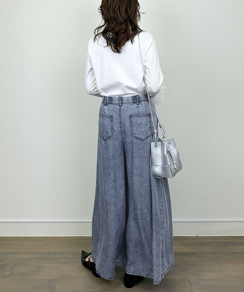 PICCIN（ピッチン）の「【セットアップ可能】バイオシルクタックワイドフレアパンツ（その他パンツ・レディース・ダークブルー/チャコールグレー・M）」の17枚目の写真