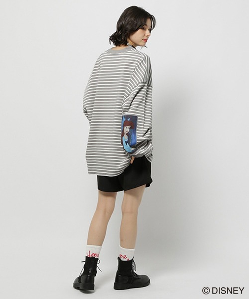 GEORGE'S（ジョージズ）の「【DISNEY】アリエル／ボーダーロンT（Tシャツ/カットソー・メンズ・チャコールグレー/グレー・SMALL/LARGE/MEDIUM）」の12枚目の写真