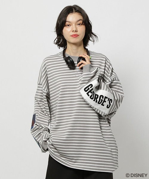 GEORGE'S（ジョージズ）の「【DISNEY】アリエル／ボーダーロンT（Tシャツ/カットソー・メンズ・チャコールグレー/グレー・SMALL/LARGE/MEDIUM）」の18枚目の写真