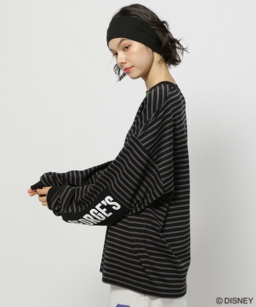 セール】【DISNEY】アリエル／ボーダーロンT（Tシャツ/カットソー