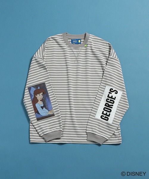 GEORGE'S（ジョージズ）の「【DISNEY】アリエル／ボーダーロンT（Tシャツ/カットソー・メンズ・チャコールグレー/グレー・SMALL/LARGE/MEDIUM）」の3枚目の写真