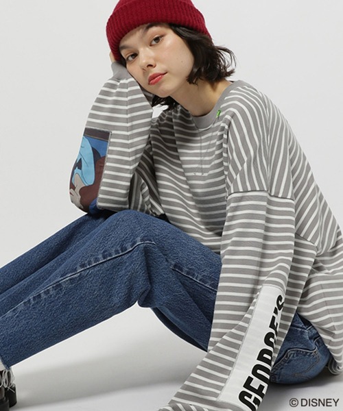 GEORGE'S（ジョージズ）の「【DISNEY】アリエル／ボーダーロンT（Tシャツ/カットソー・メンズ・チャコールグレー/グレー・SMALL/LARGE/MEDIUM）」の4枚目の写真