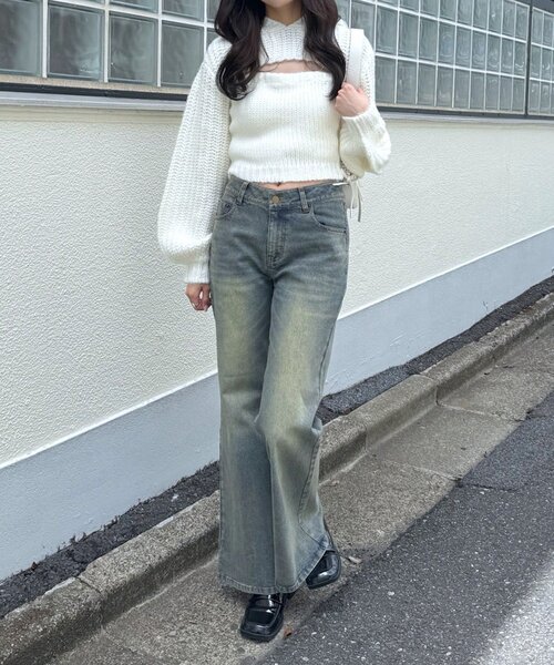 mline（エムライン）の「[mline]ヴィンテージフレアデニム（デニムパンツ・レディース・ブルー/ブラック・2/1）」の7枚目の写真