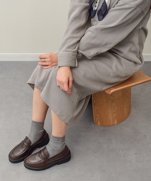 FABIO RUSCONI】ラウンドトウ厚底ローファー(F51631)（ローファー