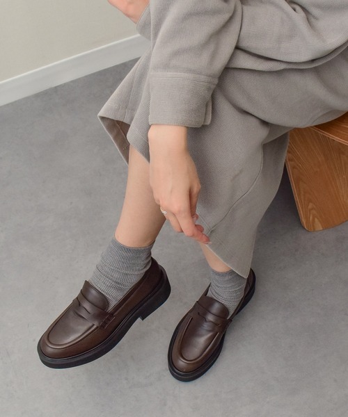 FABIO RUSCONI(ファビオルスコーニ)の「【FABIO RUSCONI】ラウンドトウ厚底ローファー(F51631)(ローファー・レディース・ブラック/ブラウン・36/37/38)」の5枚目の写真
