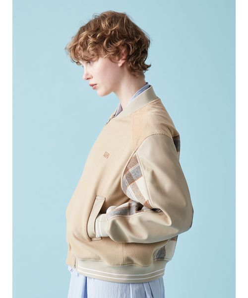 FURFUR（ファーファー）の「パッチワークスタジャン（ブルゾン・レディース・ブラック/ベージュ/ピンク・F）」の6枚目の写真