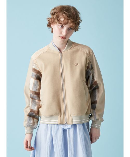 FURFUR（ファーファー）の「パッチワークスタジャン（ブルゾン・レディース・ブラック/ベージュ/ピンク・F）」の7枚目の写真