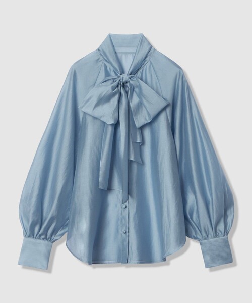 allureville(アルアバイル)の「シルキーセルロースボウブラウス(シャツ/ブラウス・レディース・サックスブルー/ブラック/オフホワイト・2)」の9枚目の写真