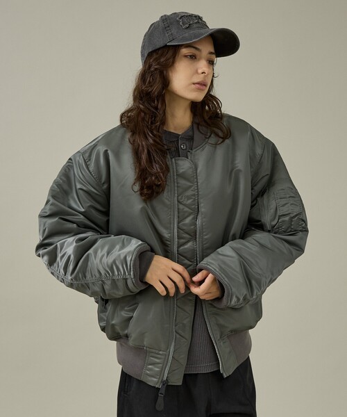 Valley Apparel(バレーアパレル)の「【Valley Apparel / バレーアパレル】MA-1 フライトジャケット / ミリタリーアウター(MA-1・メンズ・ブラック/グレー・XL/L/M)」の18枚目の写真
