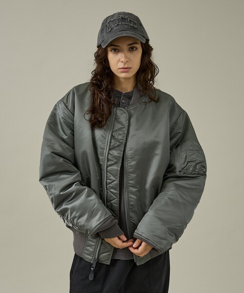 Valley Apparel(バレーアパレル)の「【Valley Apparel / バレーアパレル】MA-1 フライトジャケット / ミリタリーアウター(MA-1・メンズ・ブラック/グレー・XL/L/M)」の19枚目の写真