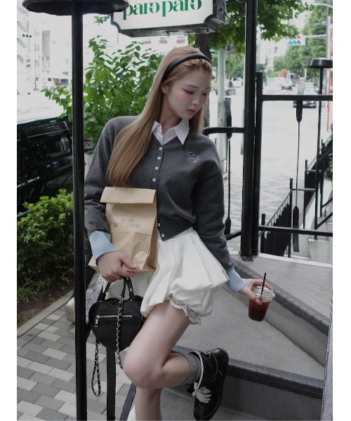 ポイントカラーニットカーディガン（カーディガン/ボレロ