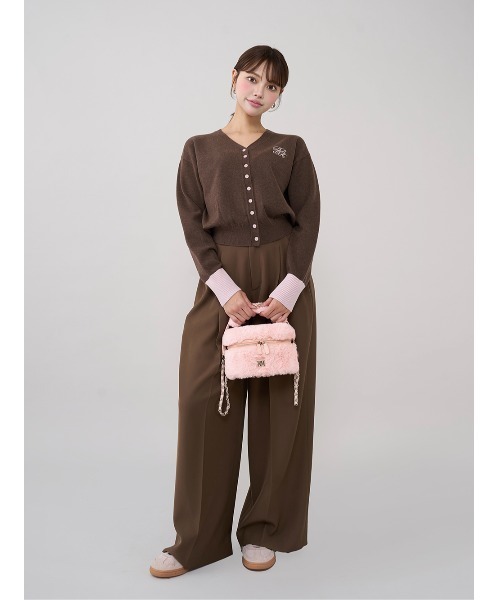 ダーリッチ　ポイントカラーニットカーディガン ポイントカラーニットカーディガン（カーディガン/ボレロ