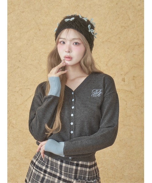 ダーリッチ ポイントカラーニットカーディガン ポイントカラーニットカーディガン（カーディガン/ボレロ