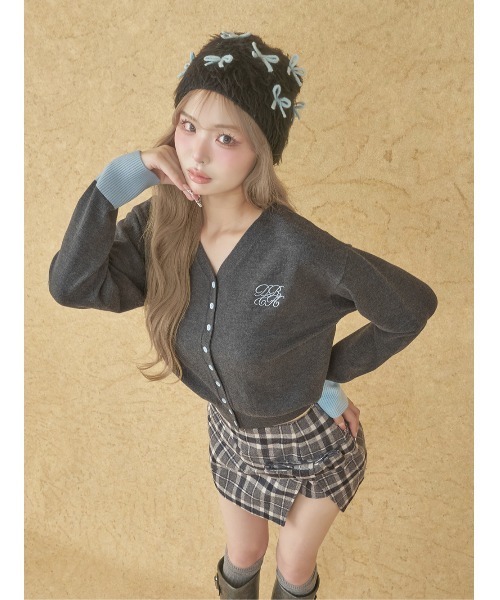 darich ポイントカラーニットカーディガン NVY ポイントカラーニットカーディガン（カーディガン/ボレロ