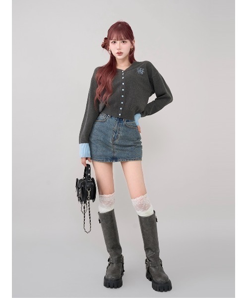 Darich ダーリッチ　ポイントカラーニットカーディガン ポイントカラーニットカーディガン（カーディガン/ボレロ