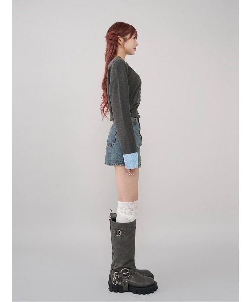 ポイントカラーニットカーディガン（カーディガン/ボレロ