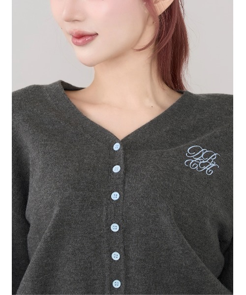 ポイントカラーニットカーディガン（カーディガン/ボレロ