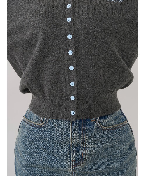 Darich ポイントカラーニットカーディガン グレー ダーリッチ Darich ポイントカラーニットカーディガン
