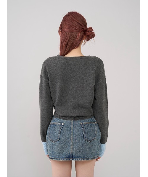 ポイントカラーニットカーディガン（カーディガン/ボレロ